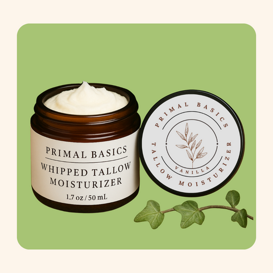 100% Grass Fed Grass Finished Whipped Vanilla Beef Tallow Moisturizer 1.7 oz