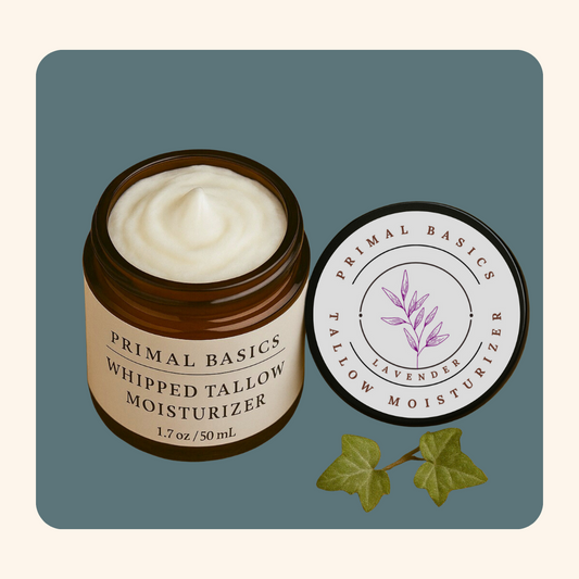 100% Grass Fed Grass Finished Whipped Lavender Beef Tallow Moisturizer 1.7 oz