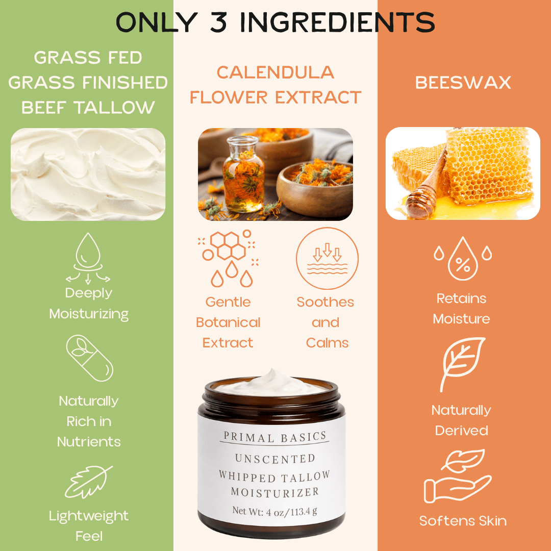 Unscented Beef Tallow Moisturizer 4 oz