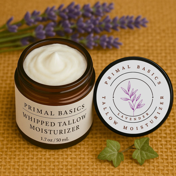 100% Grass Fed Grass Finished Whipped Lavender Beef Tallow Moisturizer 1.7 oz