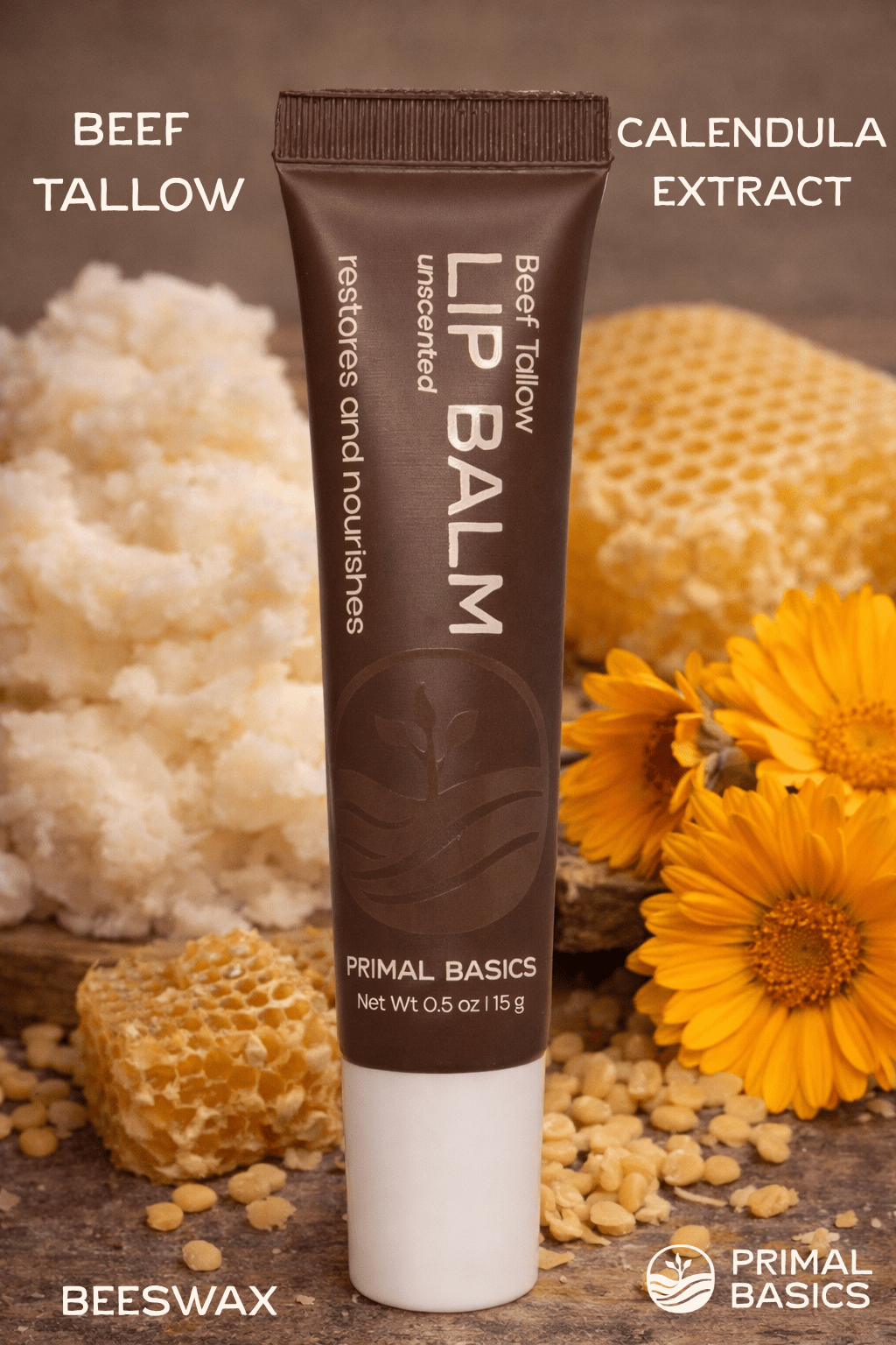 Grass Fed Beef Tallow Lip Balm 0.5 oz