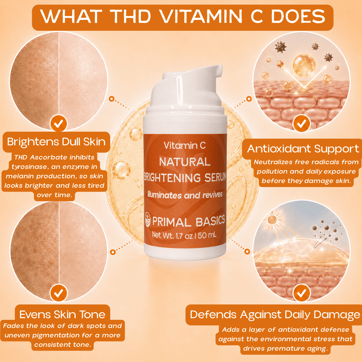 Vitamin C 10% THD Ascorbate Natural Brightening Serum 1.7 oz